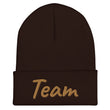 Team In Celluloid Embroidery on Cuffed Beanie