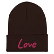 Love In Star Rose Quartz Embroidery on Cuffed Beanie