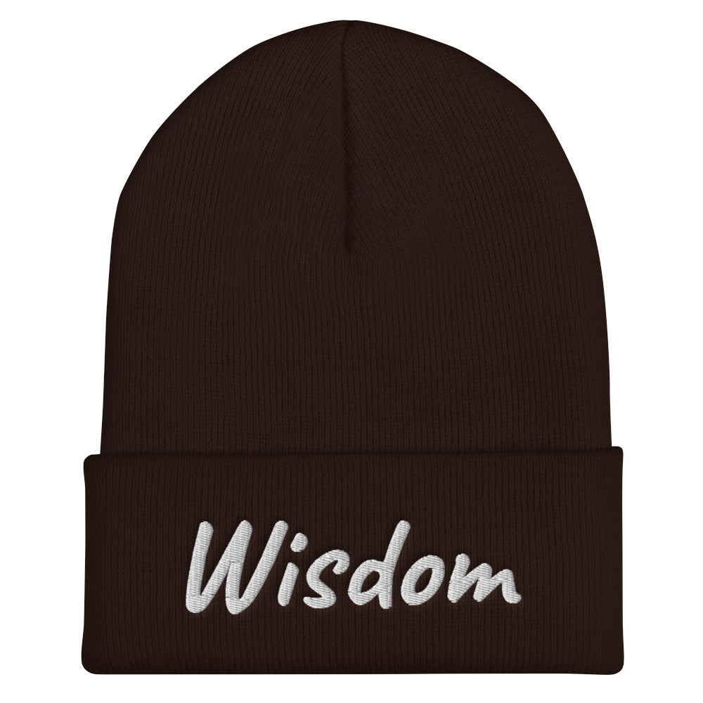 Wisdom In Marble Embroidery on Cuffed Beanie