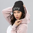 5813 In Pearl Embroidery on Cuffed Beanie