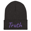 Truth In Amethyst Embroidery on Cuffed Beanie