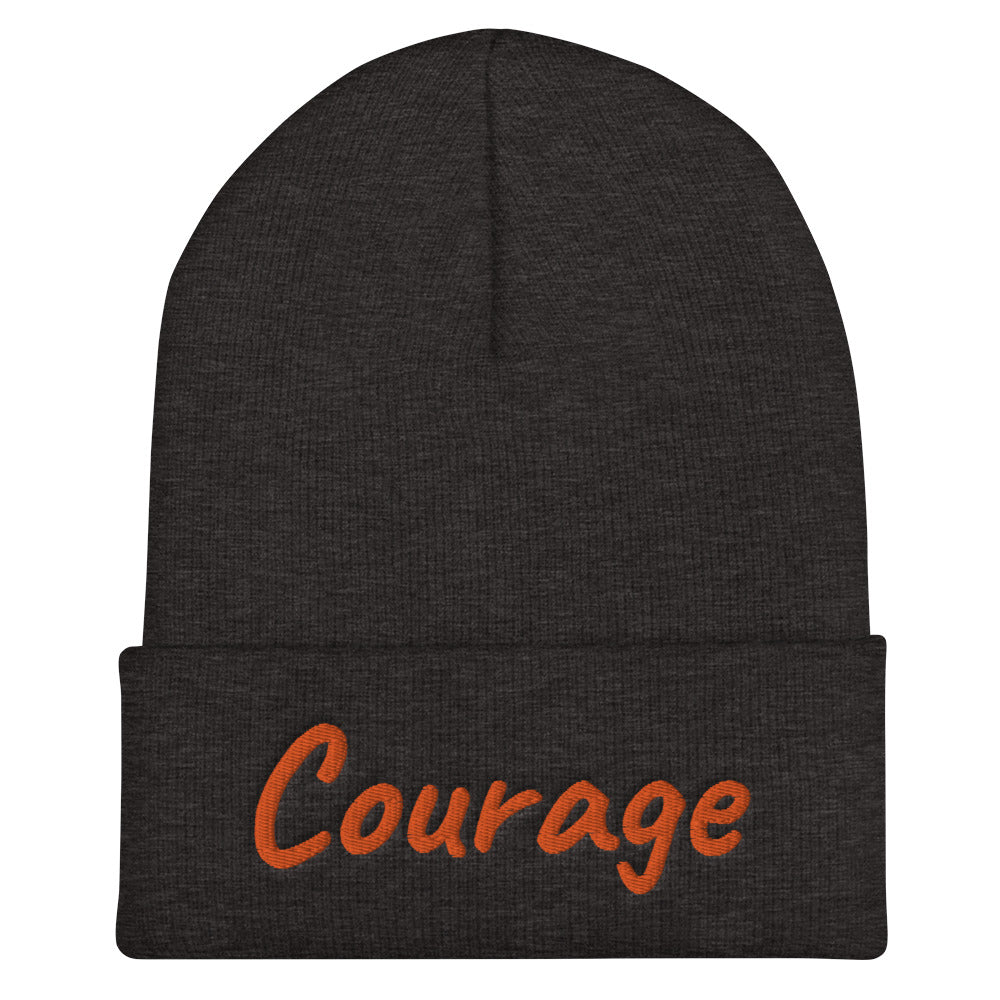 Courage In Amber Embroidery on Cuffed Beanie