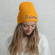 Truism In Amethyst Embroidery on Cuffed Beanie