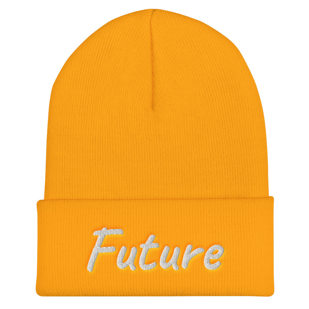 Future In Pearl Embroidery on Cuffed Beanie