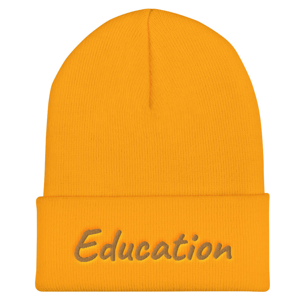 Education In Copper Embroidery on Cuffed Beanie