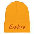 Explore In Amber Embroidery on Cuffed Beanie