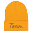 Team In Celluloid Embroidery on Cuffed Beanie