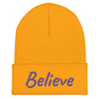 Believe In Amethyst Embroidery on Cuffed Beanie