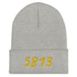 5813 In Gold Embroidery on Cuffed Beanie