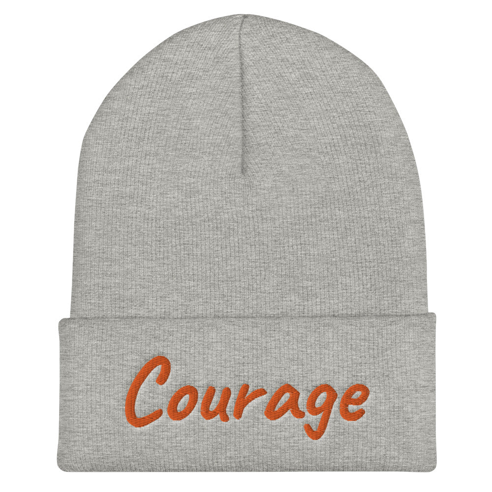 Courage In Amber Embroidery on Cuffed Beanie