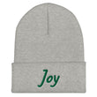 Joy In Emerald Embroidery on Cuffed Beanie