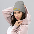 Optimist In Gold Embroidery on Cuffed Beanie