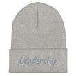 Leadership In Silver Embroidery on Cuffed Beanie