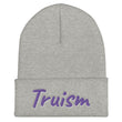 Truism In Amethyst Embroidery on Cuffed Beanie