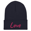 Love In Star Rose Quartz Embroidery on Cuffed Beanie