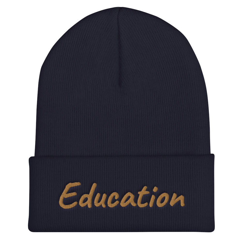 Education In Copper Embroidery on Cuffed Beanie