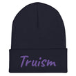 Truism In Amethyst Embroidery on Cuffed Beanie