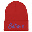 Believe In Amethyst Embroidery on Cuffed Beanie