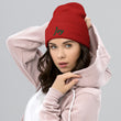 Joy In Emerald Embroidery on Cuffed Beanie