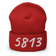 5813 In Pearl Embroidery on Cuffed Beanie