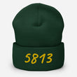 5813 In Gold Embroidery on Cuffed Beanie