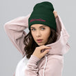 Motivation In Star Rose Quartz Embroidery on Cuffed Beanie