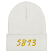 5813 In Gold Embroidery on Cuffed Beanie