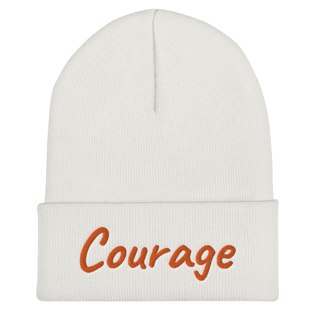 Courage In Amber Embroidery on Cuffed Beanie