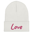 Love In Star Rose Quartz Embroidery on Cuffed Beanie