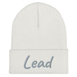 Lead In Silver Embroidery on Cuffed Beanie