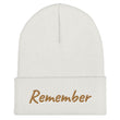 Remember In Celluloid Embroidery on Cuffed Beanie