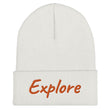 Explore In Amber Embroidery on Cuffed Beanie