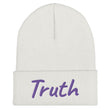 Truth In Amethyst Embroidery on Cuffed Beanie