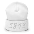 5813 In Pearl Embroidery on Cuffed Beanie