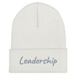 Leadership In Silver Embroidery on Cuffed Beanie