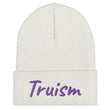 Truism In Amethyst Embroidery on Cuffed Beanie