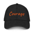 Courage In Amber Embroidery on Denim Hat