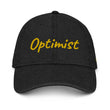 Optimist In Gold Embroidery on Denim Hat