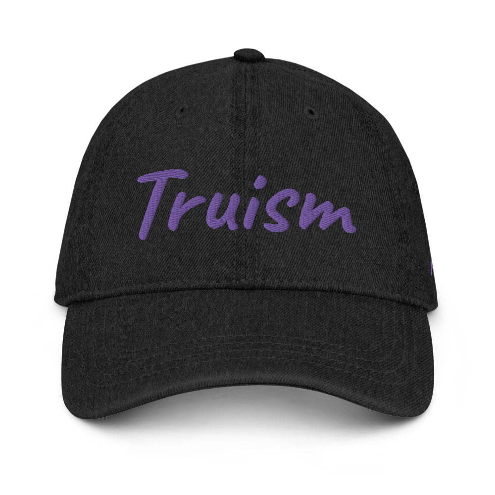 Truism In Amethyst Embroidery on Denim Hat