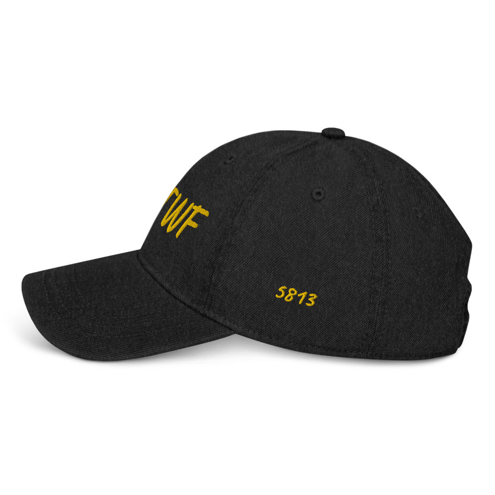 KMTWF In Gold Embroidery on Denim Hat