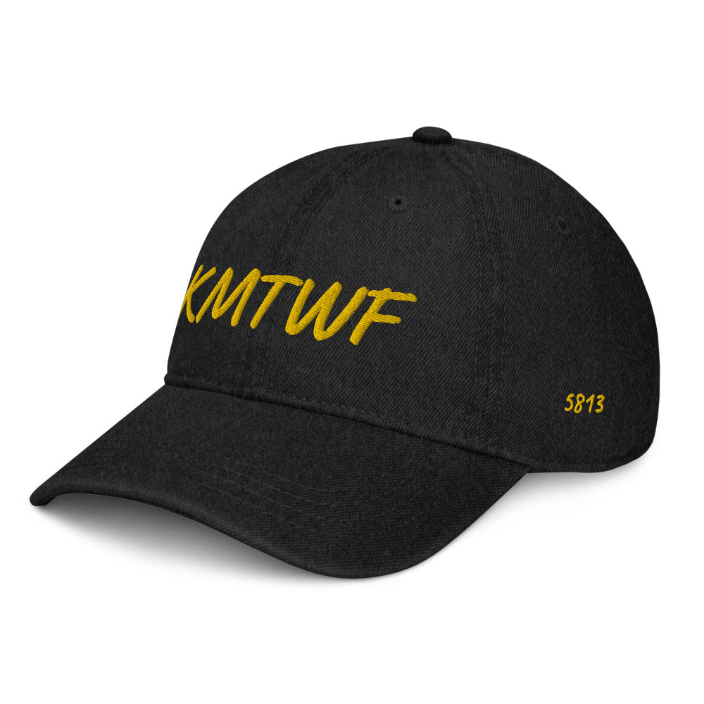 KMTWF In Gold Embroidery on Denim Hat