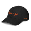 Courage In Amber Embroidery on Denim Hat