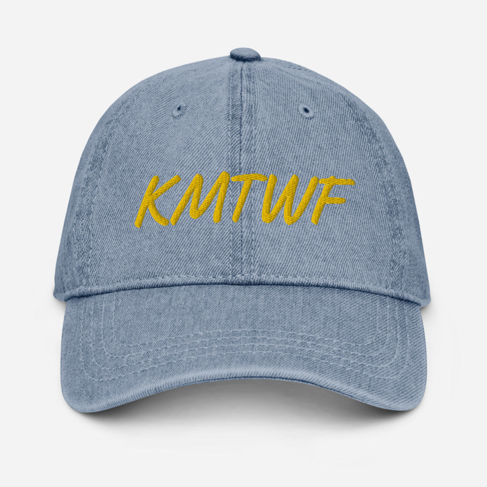 KMTWF In Gold Embroidery on Denim Hat