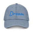 Dream In Sapphire Embroidery on Denim Hat