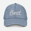 Best In Diamond Embroidery on Denim Hat