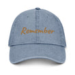 Remember In Celluloid Embroidery on Denim Hat