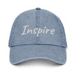 Inspire In Diamond Embroidery on Denim Hat