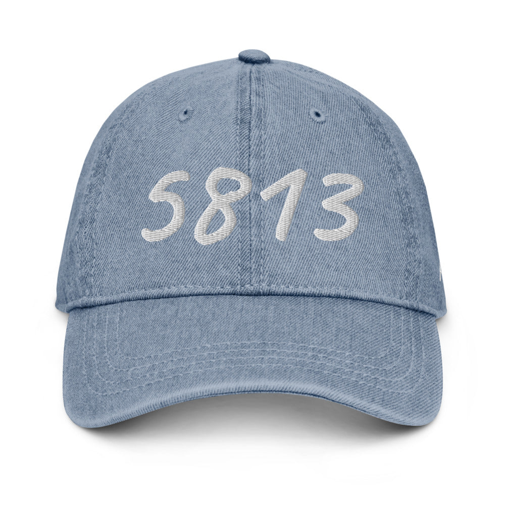 5813 In Pearl Embroidery on Denim Hat