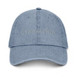 Leadership In Silver Embroidery on Denim Hat