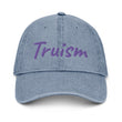 Truism In Amethyst Embroidery on Denim Hat